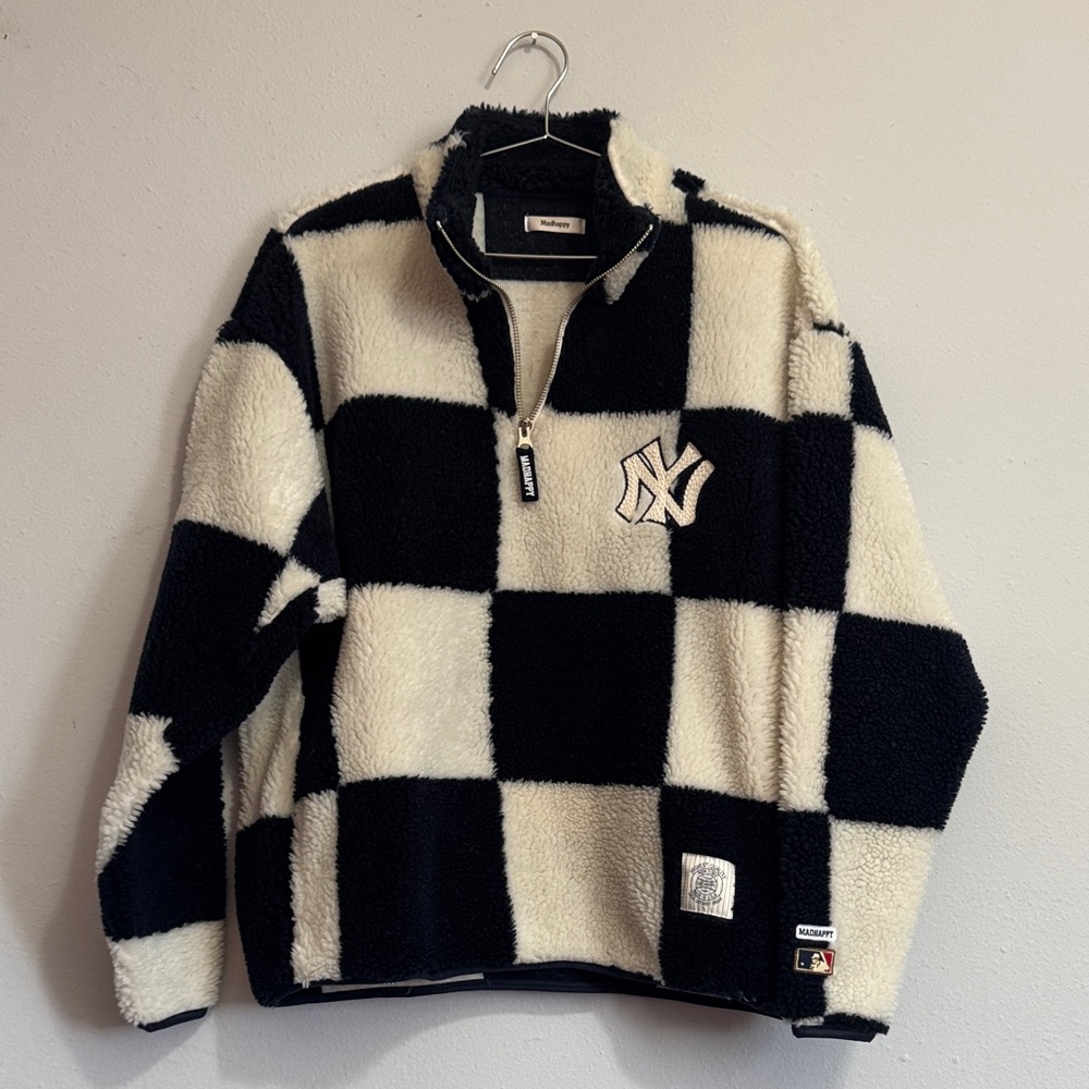 Madhappy Yankees Checkered Zip-Up Sweater